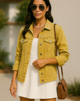 Cropped Distressed Denim Jacket