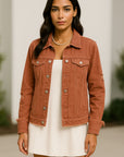 Cropped Distressed Denim Jacket