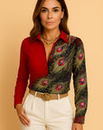 Lyra Feather Print Blouse