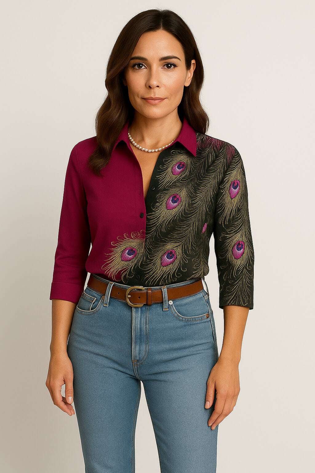 Lyra Feather Print Blouse