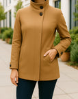 Camel A-Line Twill Peacoat