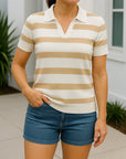 Striped Cropped Knit Top