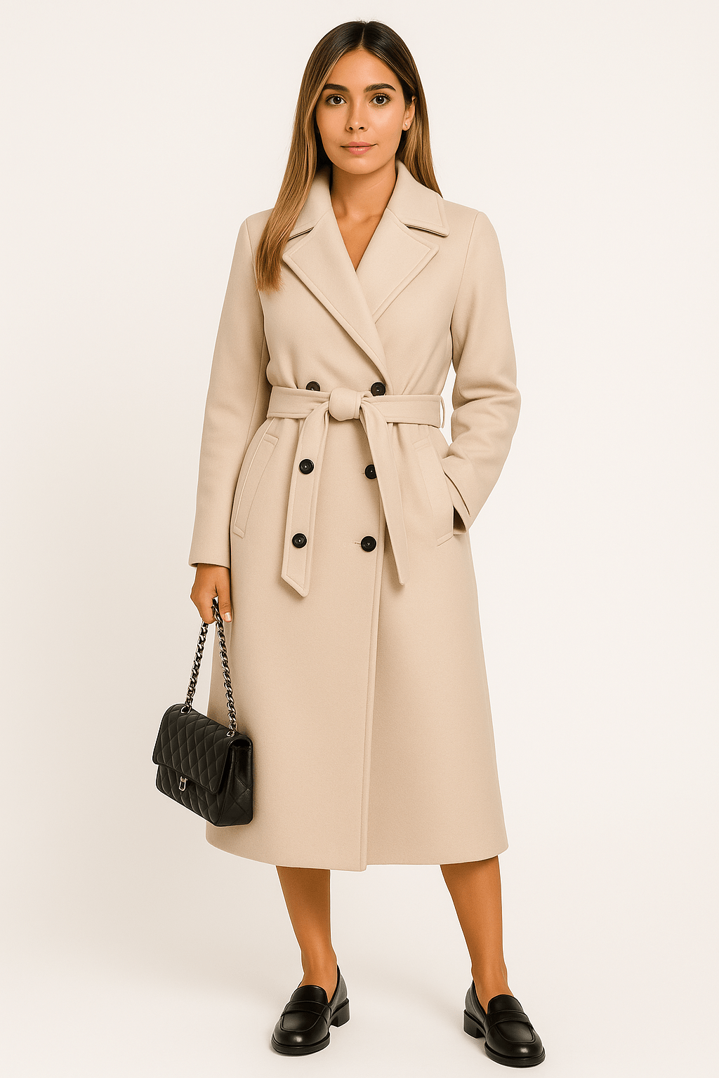 Sabina Double-Breasted Wool Coat AUZUKA