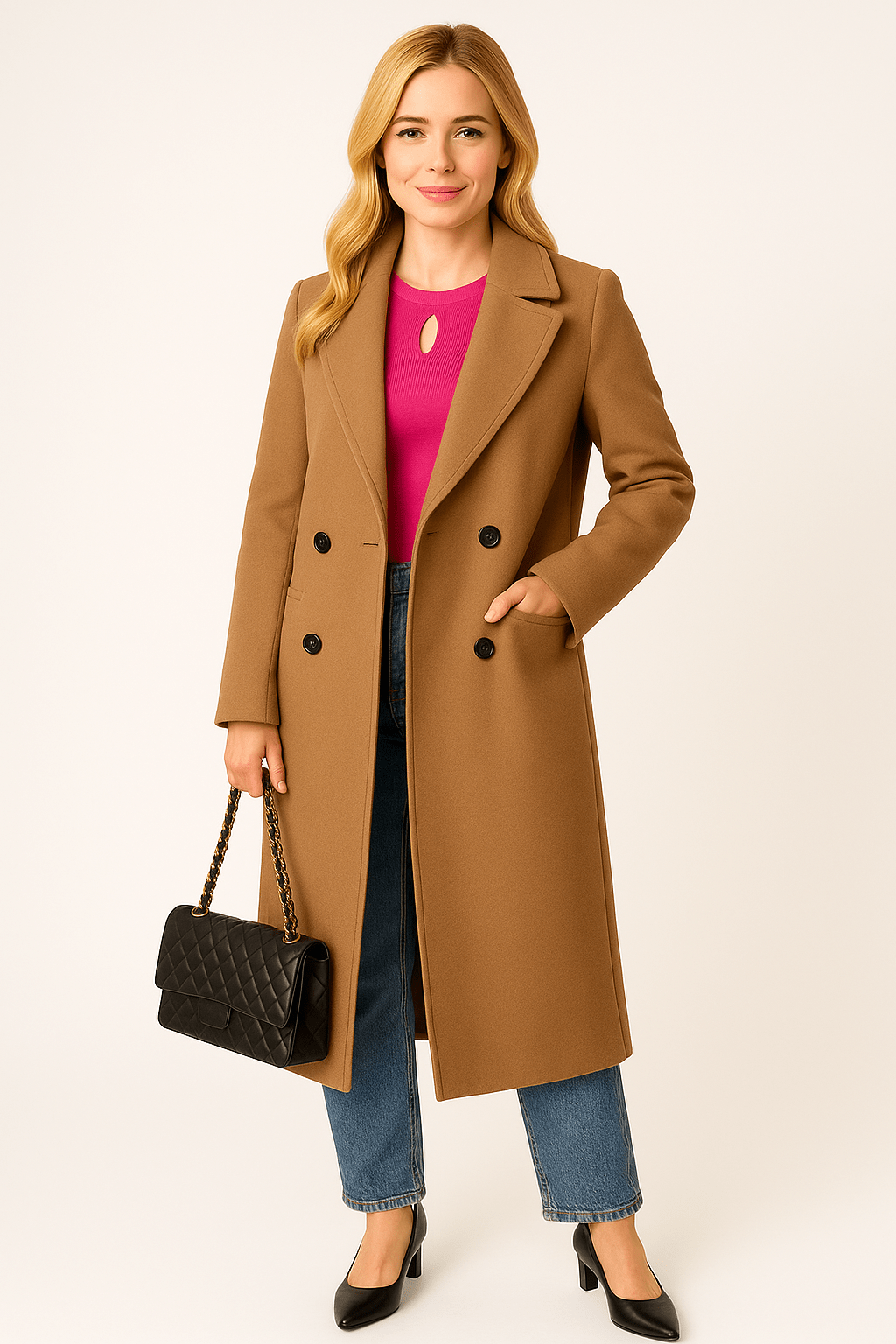 Sabina Double-Breasted Wool Coat AUZUKA